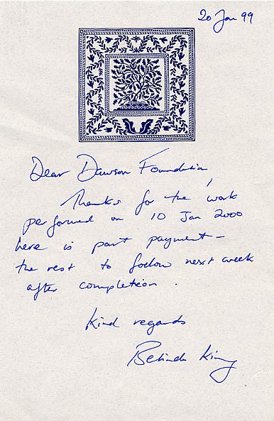 testimonial letter #3 for Dawson Foundation Repair