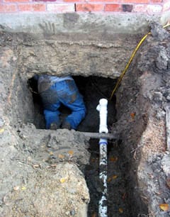 This tunnel was dug under the house for under slab plumbing repairs.
