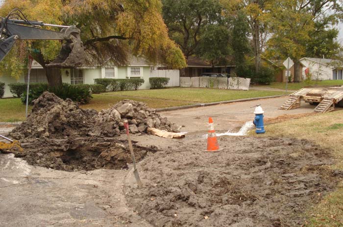 Water Line Break in Plano, Texas