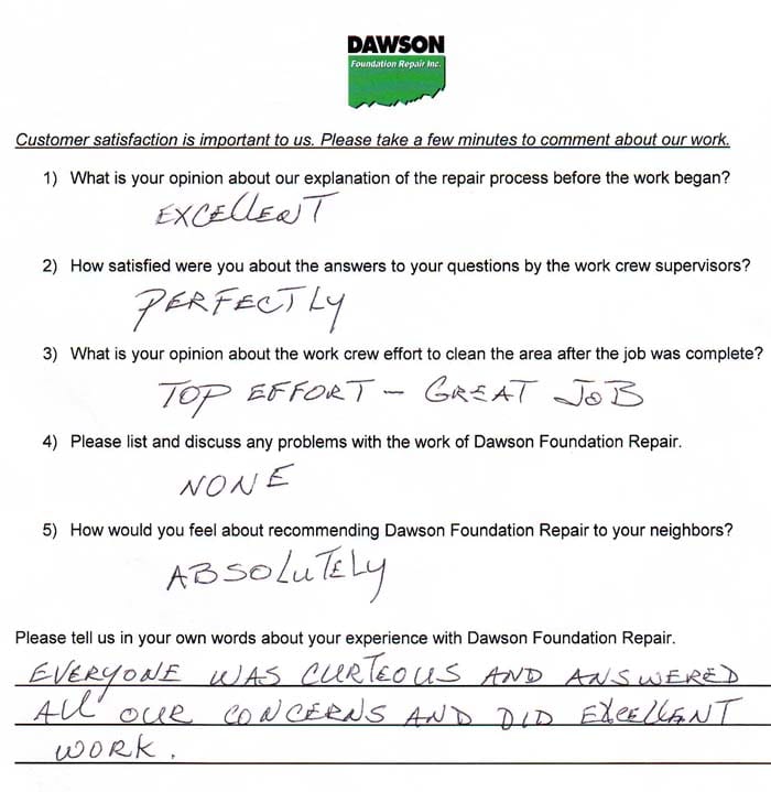 Foundation Repair Houston - testimonial #602