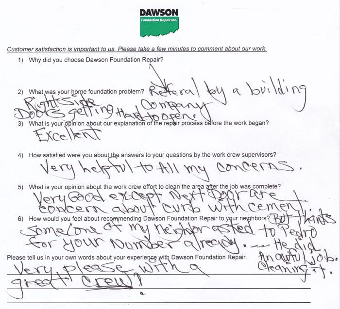 This is a testimonial letter from Beda, a satisfied customer in Friendswood, Texas.