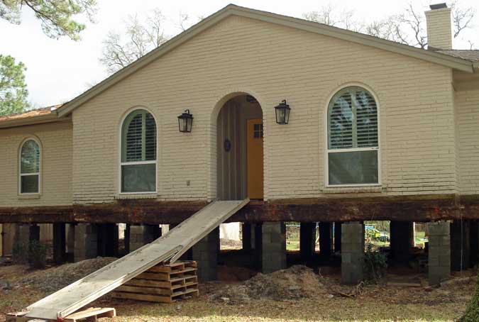 Many houses in Houston have been raised to avoid the flooding from future rainfall and hurricanes.