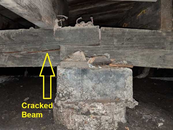 Cracked Beams are a serious problem and can lead to serious damage to other portions of the house.