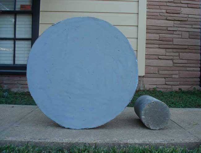 Comparison of the surface area of a Bell Bottom Pier and a common concrete cylinder.