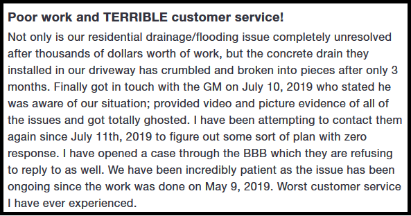 Homowner complaint about poor work and terrible customer service regarding his home foundation repair work