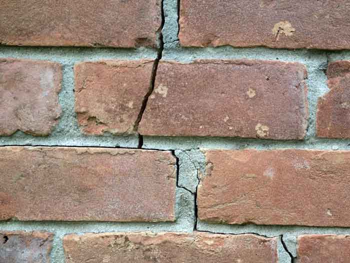 Soil Movement in Conroe's clay soils can easily crack exterior brick walls.