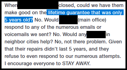 Homeowner complaint about a Lifetime Guarantee concerning his foundation repair job