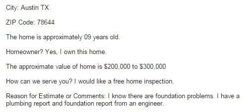 This Austin homeowner has an engineering report concerning his foundation cracks that was supplied by an independent structural engineer.