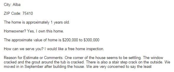 This Alba homeowner should contact his home builder immediately and document every conversation with him. This is another example of the minimally functional foundations built by home builders in the state of Texas.