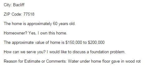 This Bacliff homeowner should identify the source of the water intrusion and take action to prevent it in the future.